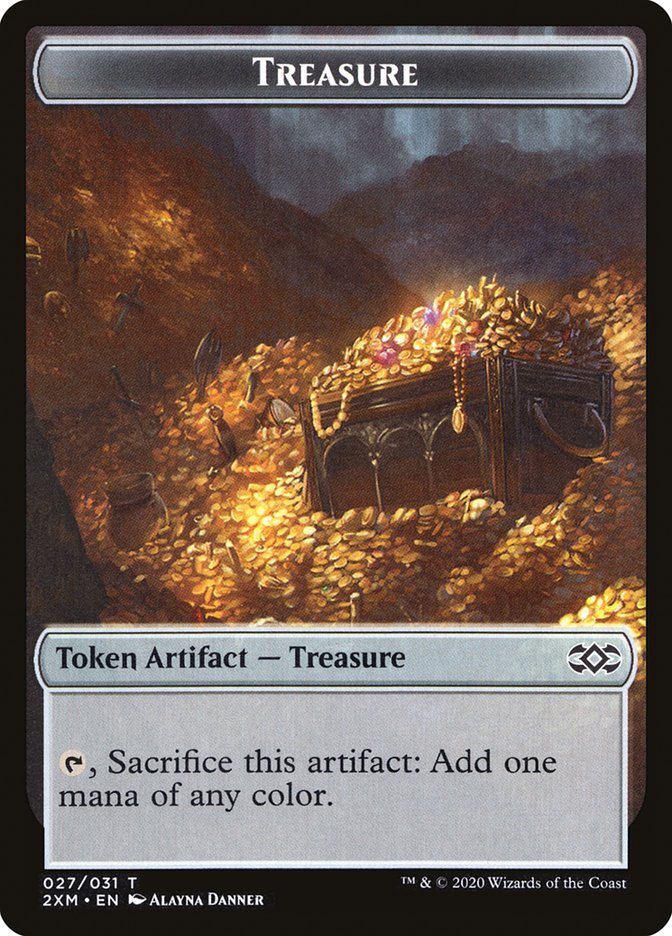 Angel // Treasure Double-Sided Token [Double Masters Tokens] | Black Swamp Games