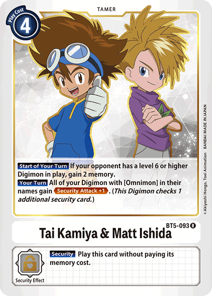 Tai Kamiya & Matt Ishida [BT5-093] [Battle of Omni] | Black Swamp Games