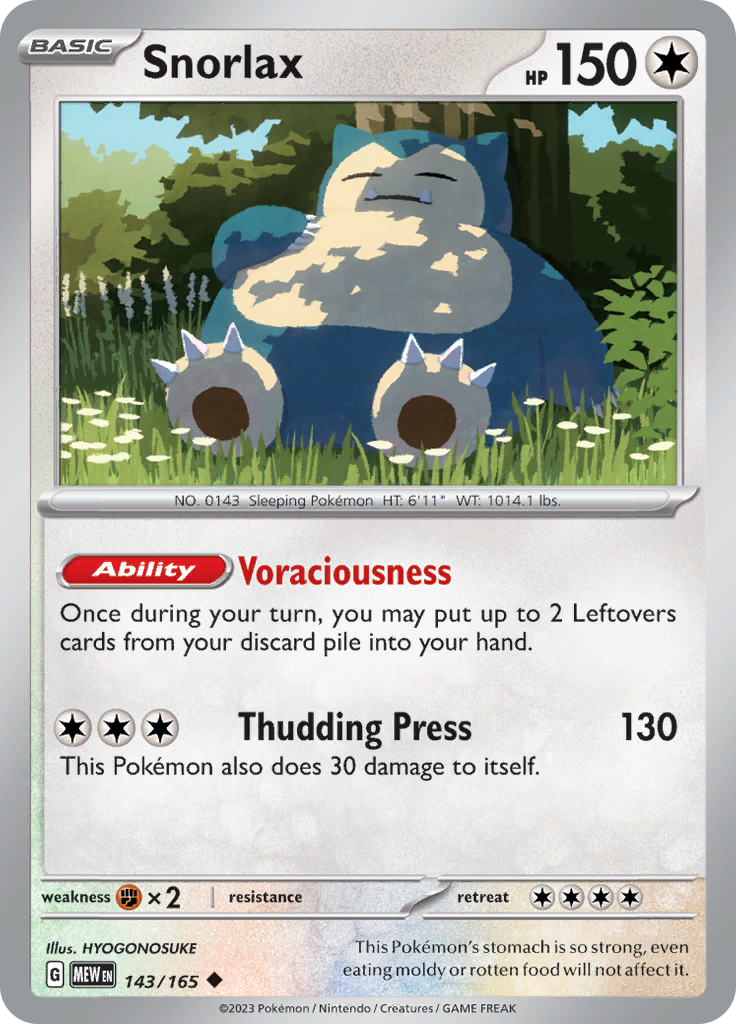 Snorlax (143/165) [Scarlet & Violet: 151] | Black Swamp Games