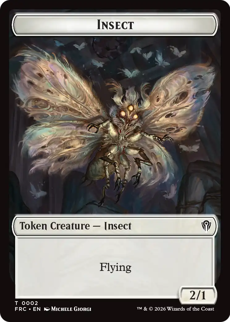 Warrior // Insect Double-Sided Token [Reality Fracture Commander Tokens] | Black Swamp Games