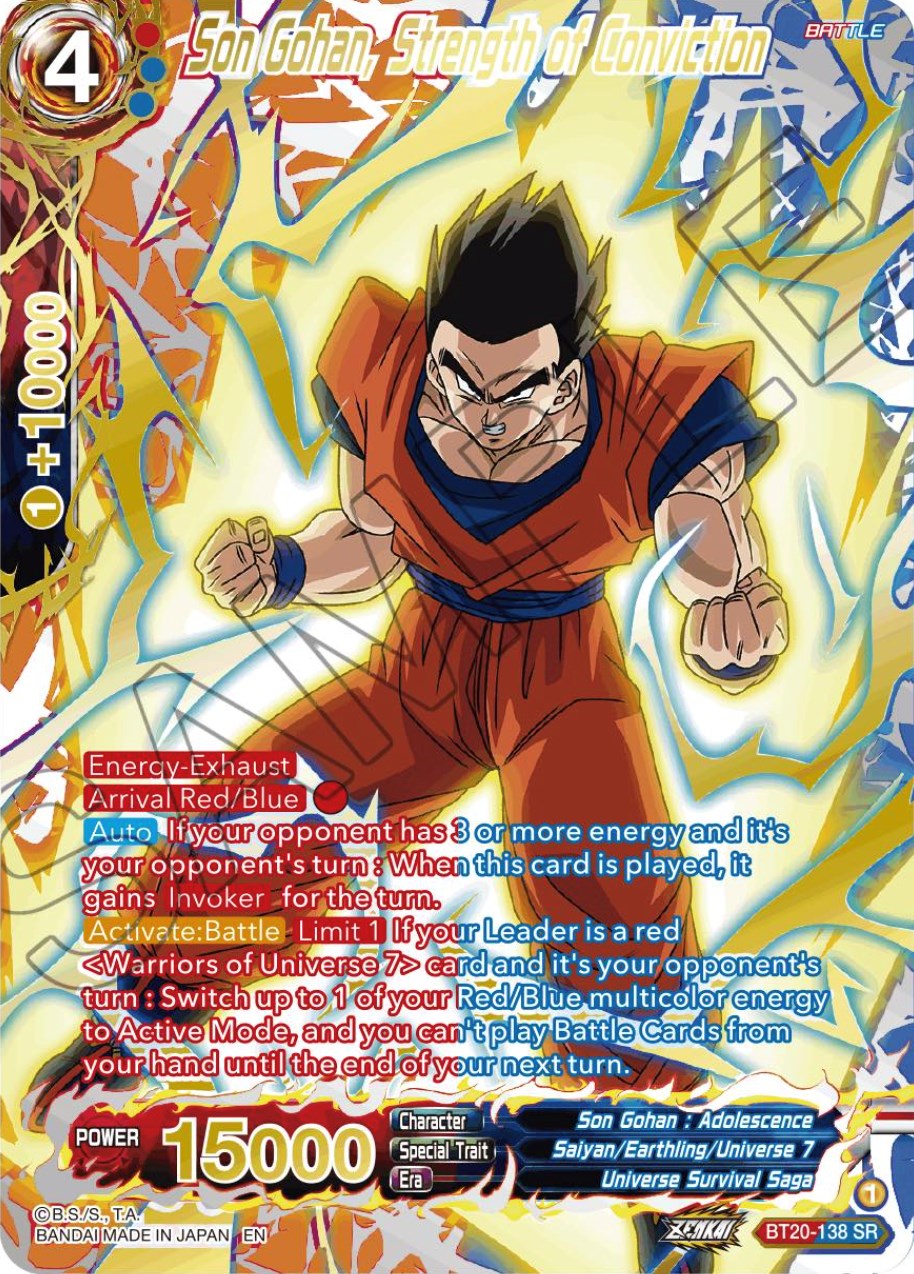 Son Gohan, Strength of Conviction (Gold-Stamped) (BT20-138) [Power Absorbed] | Black Swamp Games