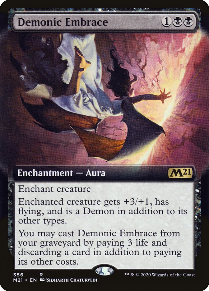 Demonic Embrace (Extended Art) [Core Set 2021] | Black Swamp Games