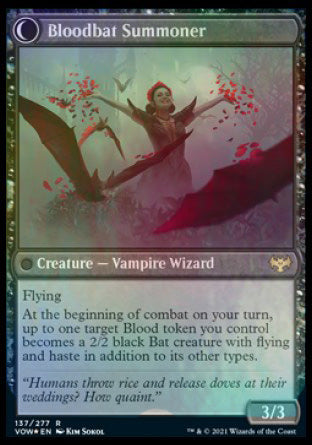 Voldaren Bloodcaster // Bloodbat Summoner [Innistrad: Crimson Vow Prerelease Promos] | Black Swamp Games