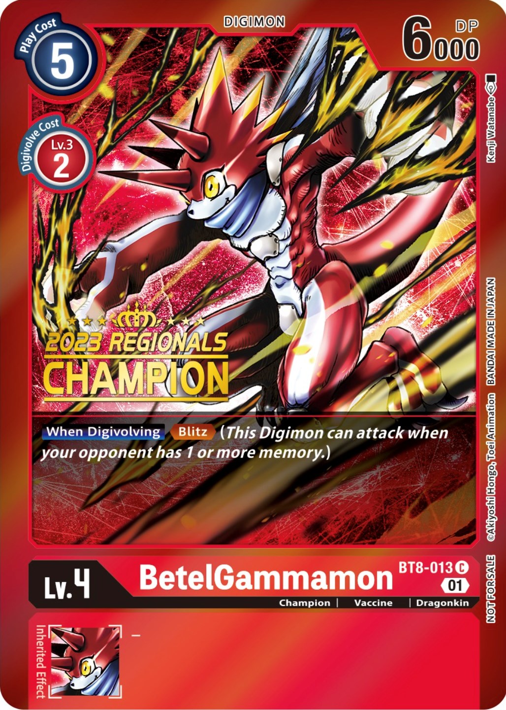 BetelGammamon [BT8-013] (2023 Regionals Champion) [New Awakening Promos] | Black Swamp Games