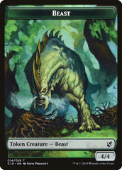 Beast (014) // Wurm Double-Sided Token [Commander 2019 Tokens] | Black Swamp Games