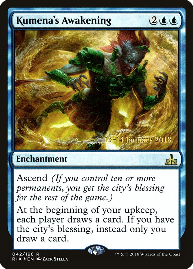 Kumena's Awakening [Rivals of Ixalan Prerelease Promos] | Black Swamp Games