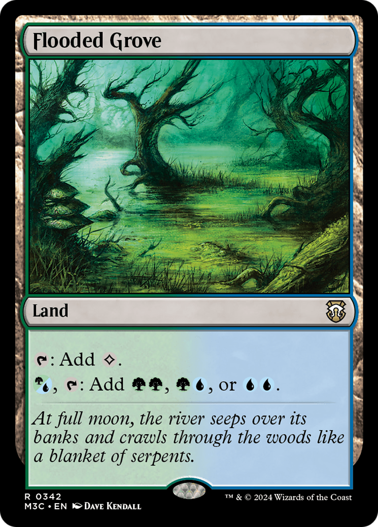 Flooded Grove (Ripple Foil) [Modern Horizons 3 Commander] | Black Swamp Games