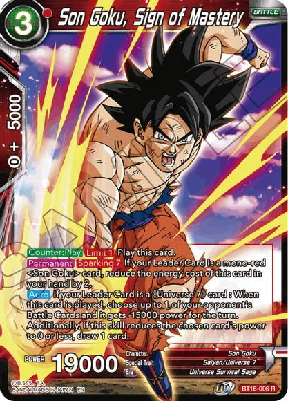 Son Goku, Sign of Mastery (BT16-006) [Realm of the Gods] | Black Swamp Games