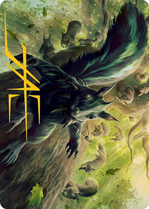 Chatterfang, Squirrel General Art Card (68) (Gold-Stamped Signature) [Modern Horizons 2 Art Series] | Black Swamp Games