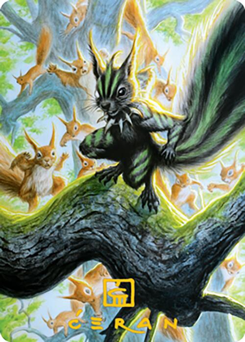 Chatterfang, Squirrel General Art Card (67) (Gold-Stamped Signature) [Modern Horizons 2 Art Series] | Black Swamp Games