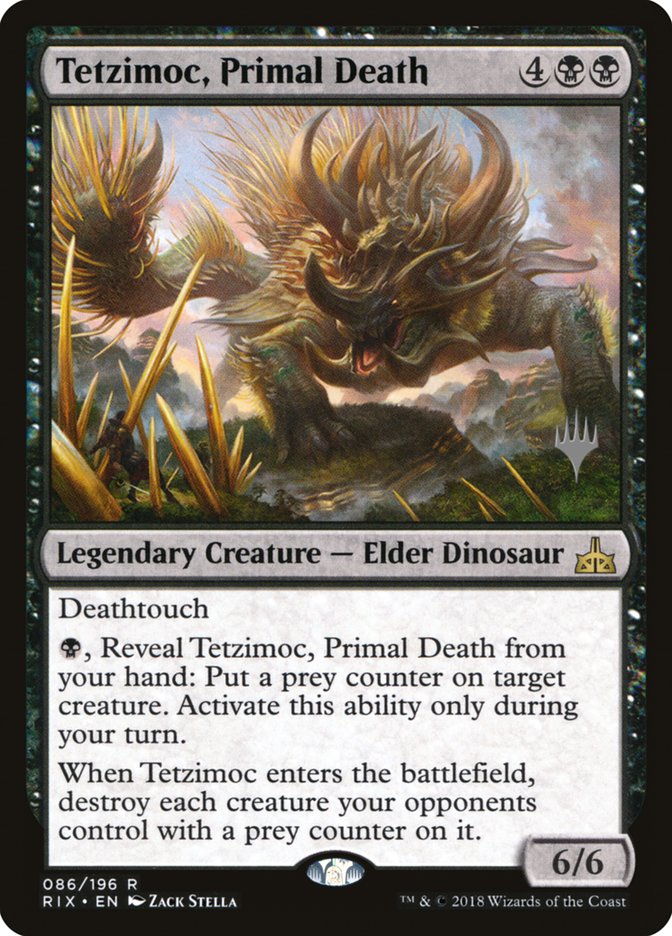 Tetzimoc, Primal Death (Promo Pack) [Rivals of Ixalan Promos] | Black Swamp Games