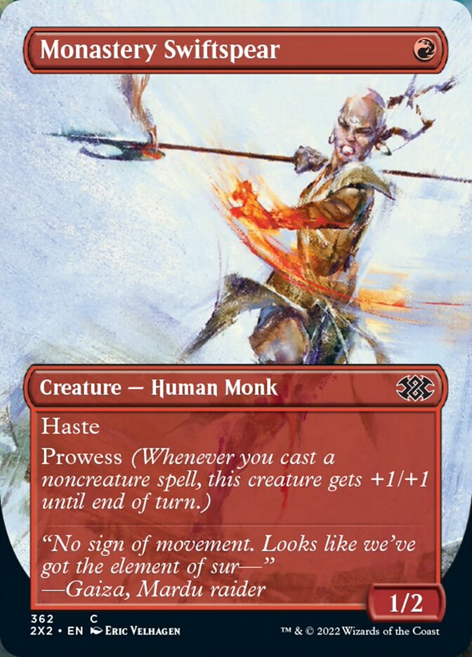 Monastery Swiftspear (Borderless Alternate Art) [Double Masters 2022] | Black Swamp Games