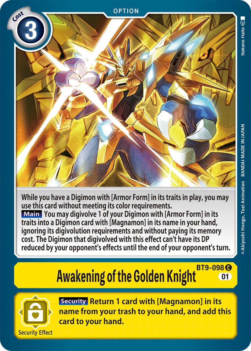 Awakening of the Golden Knight [BT9-098] [X Record] | Black Swamp Games