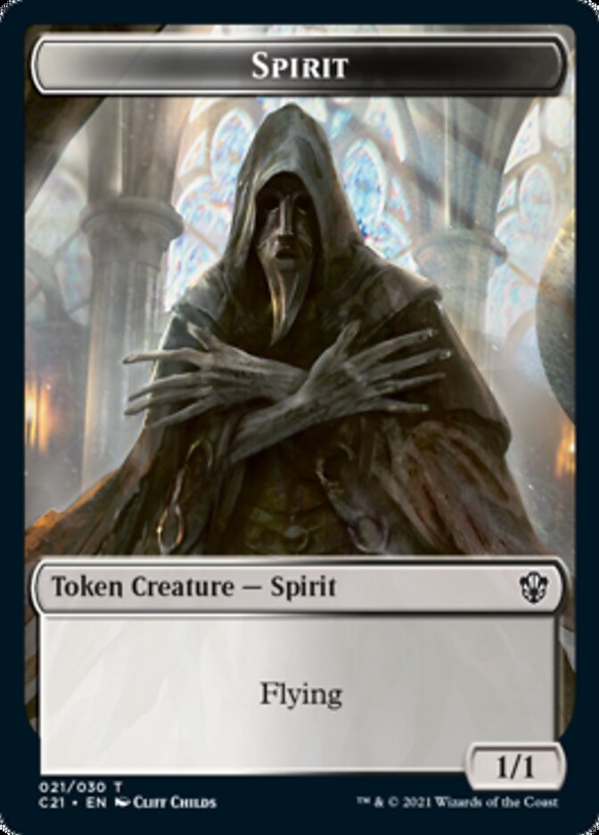 Zombie // Spirit Double-Sided Token [Commander 2021 Tokens] | Black Swamp Games