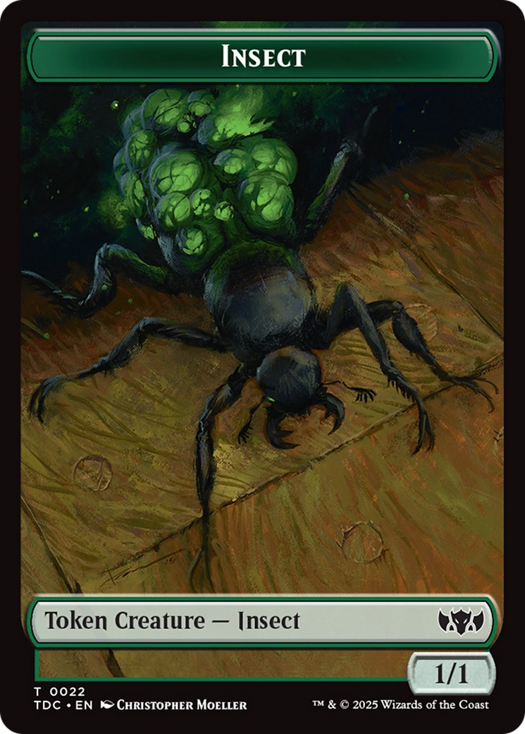 Insect (0022) // Plant Double-Sided Token [Tarkir: Dragonstorm Commander Tokens] | Black Swamp Games