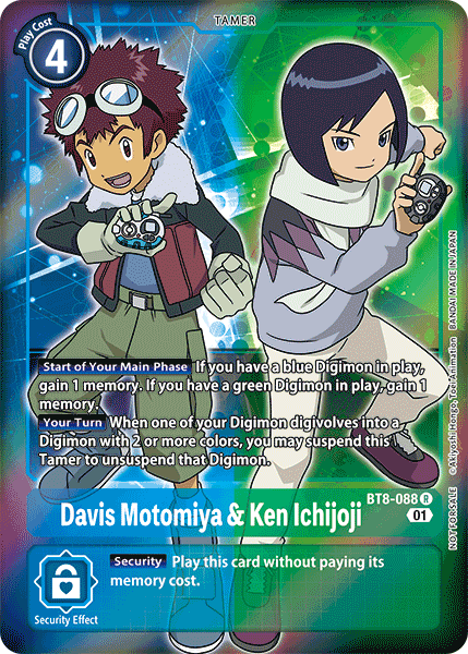 Davis Motomiya & Ken Ichijoji [BT8-088] (Alternative Art - Box Topper) [New Awakening] | Black Swamp Games