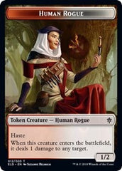 Human Rogue // Food (16) Double-Sided Token [Throne of Eldraine Tokens] | Black Swamp Games