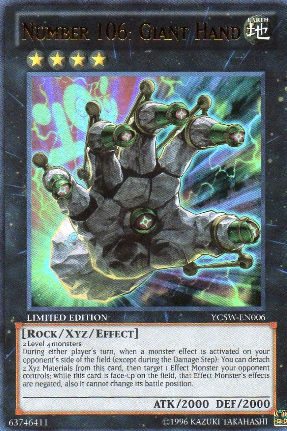 Number 106: Giant Hand [YCSW-EN006] Ultra Rare | Black Swamp Games