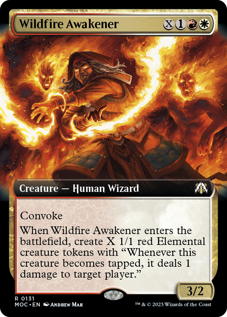 Wildfire Awakener (Extended Art) [March of the Machine Commander] | Black Swamp Games