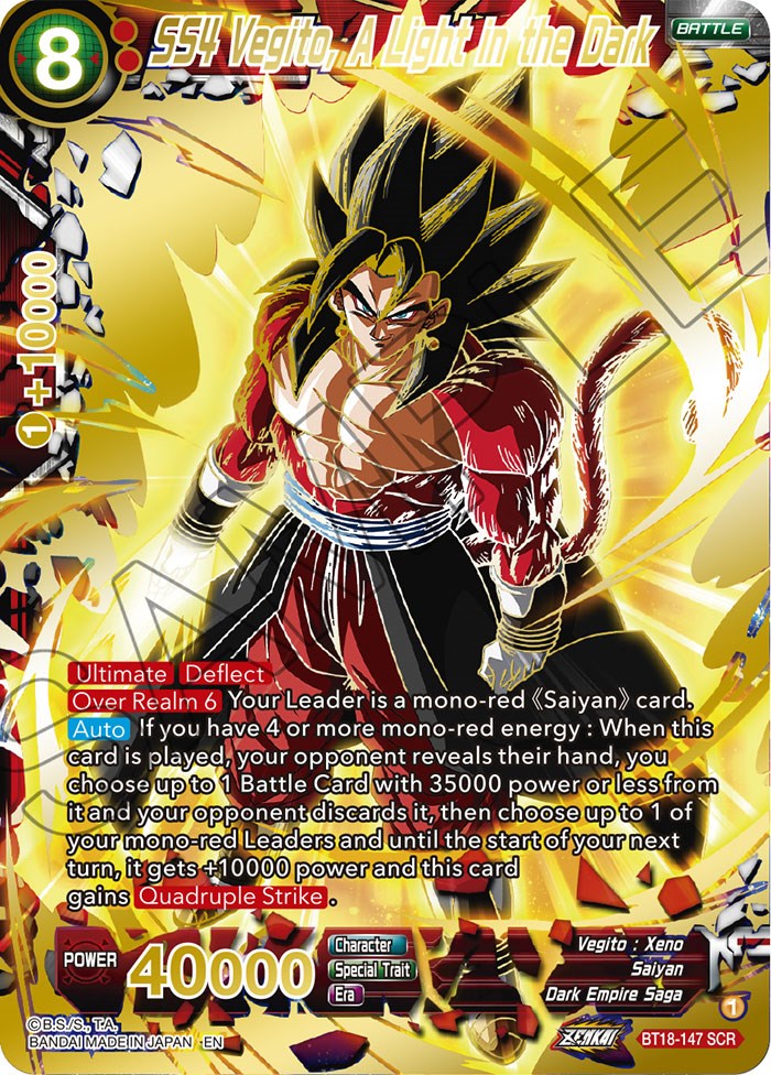 SS4 Vegito, A Light in the Dark (BT18-147) [Dawn of the Z-Legends] | Black Swamp Games