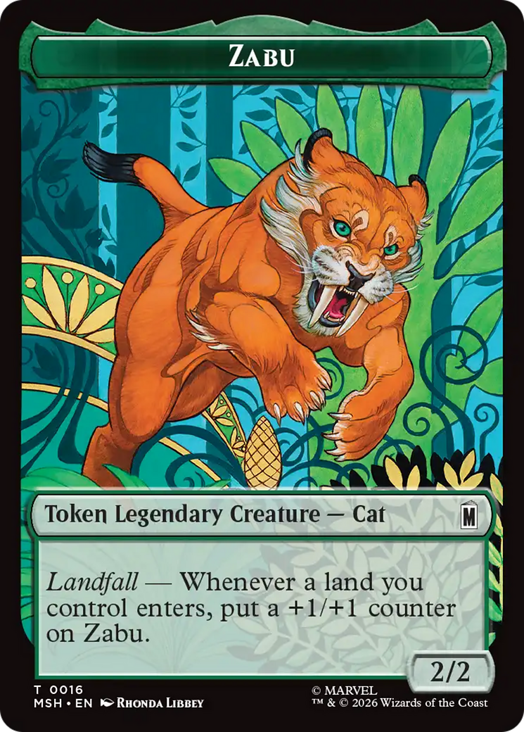 Redwing // Zabu Double-Sided Token [Marvel Super Heroes Tokens] | Black Swamp Games