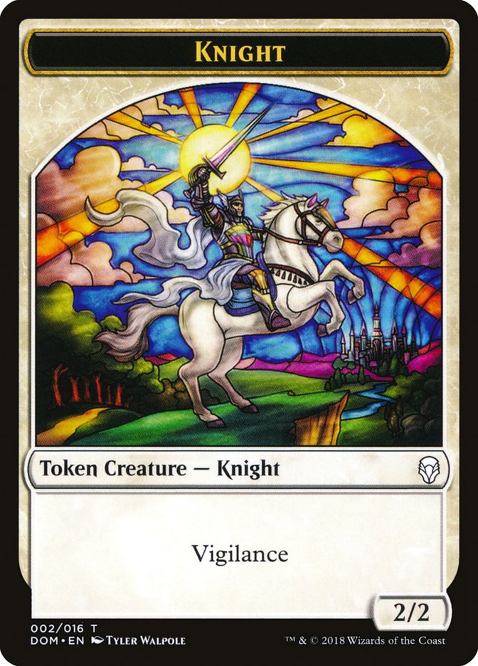 Knight Token (002/016) [Dominaria Tokens] | Black Swamp Games