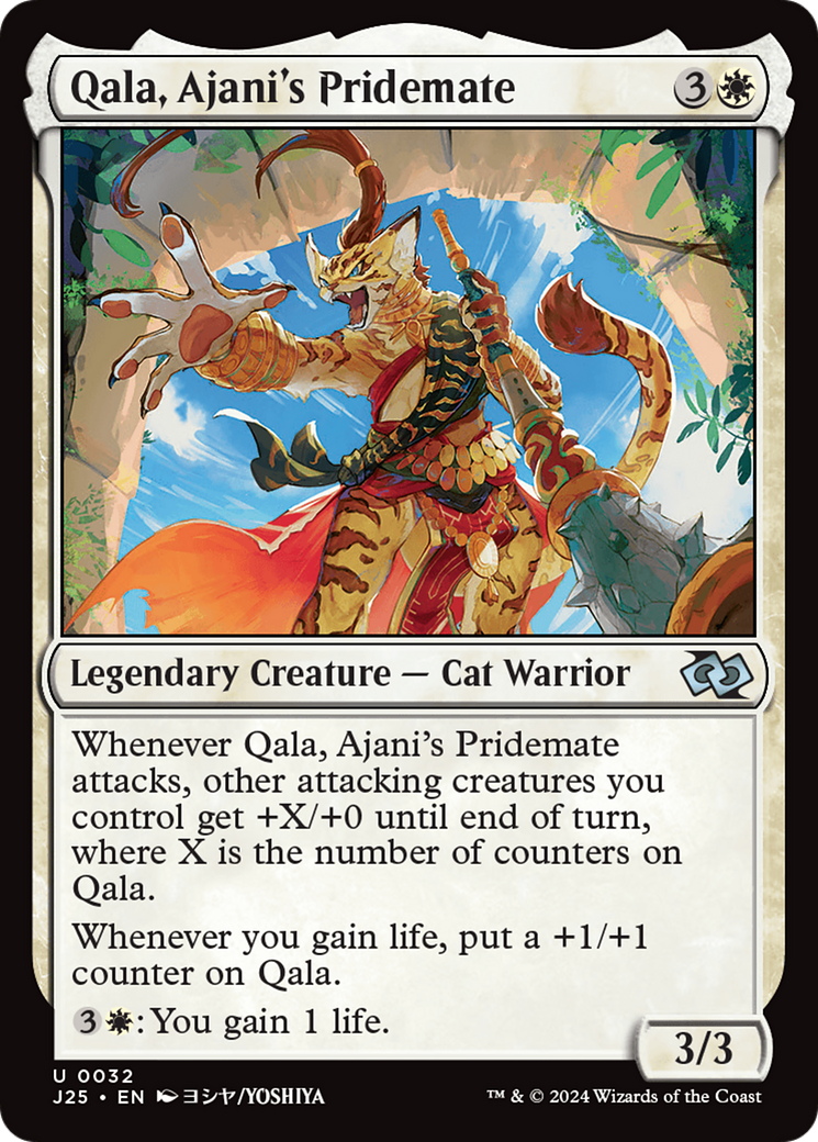 Qala, Ajani's Pridemate (Anime) [Foundations Jumpstart] | Black Swamp Games