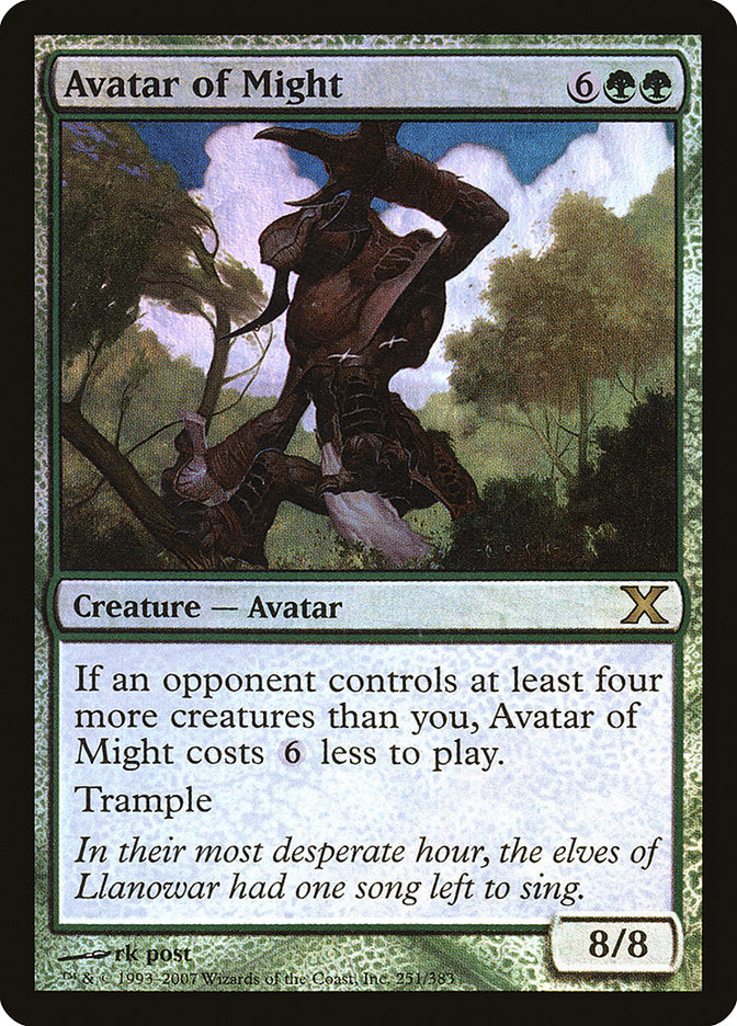 Avatar of Might (Premium Foil) [Tenth Edition] | Black Swamp Games