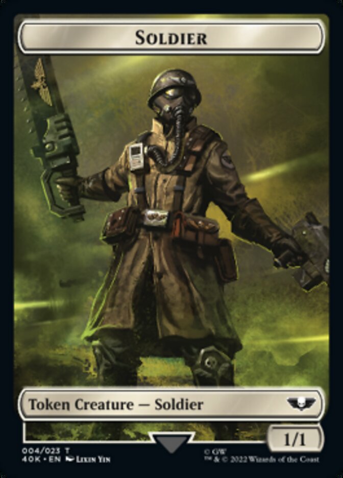 Soldier (004) // Vanguard Suppressor Double-Sided Token (Surge Foil) [Warhammer 40,000 Tokens] | Black Swamp Games