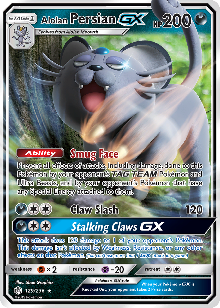 Alolan Persian GX (129/236) [Sun & Moon: Cosmic Eclipse] | Black Swamp Games