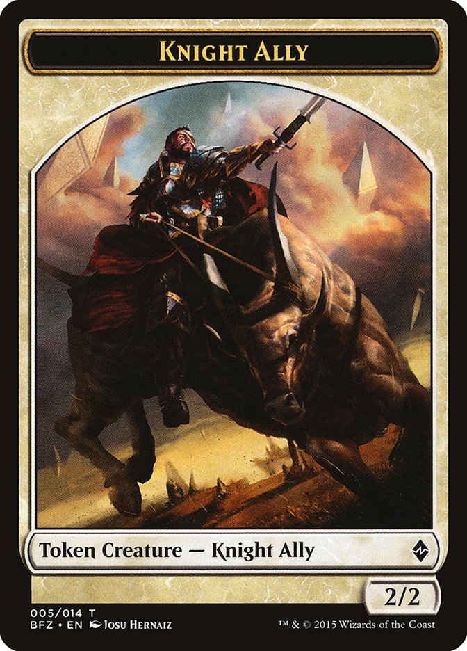 Knight Ally Token [Battle for Zendikar Tokens] | Black Swamp Games