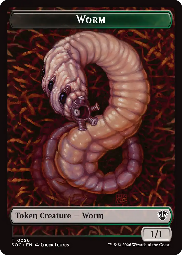 Eldrazi Spawn // Worm Double-Sided Token [Secrets of Strixhaven Commander Tokens] | Black Swamp Games