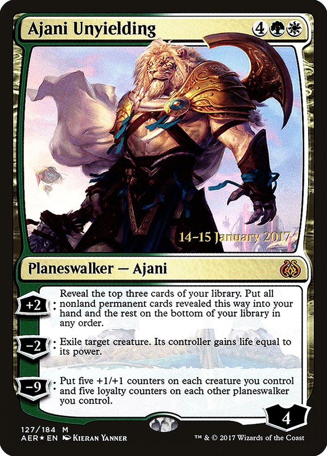 Ajani Unyielding [Aether Revolt Prerelease Promos] | Black Swamp Games