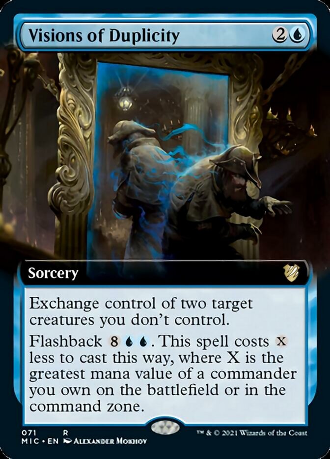 Visions of Duplicity (Extended Art) [Innistrad: Midnight Hunt Commander] | Black Swamp Games
