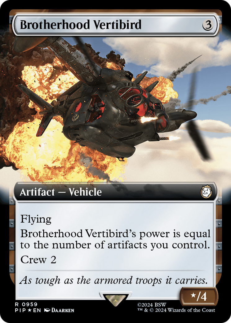 Brotherhood Vertibird (Extended Art) (Surge Foil) [Fallout] | Black Swamp Games