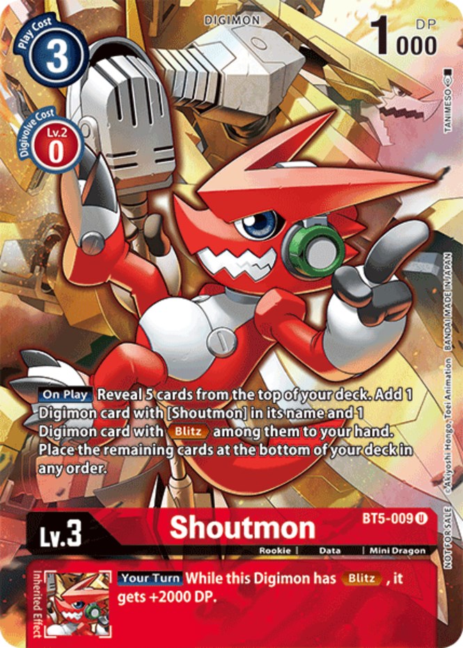 Shoutmon [BT5-009] (Tamer's Evolution Box 2) [Battle of Omni Promos] | Black Swamp Games