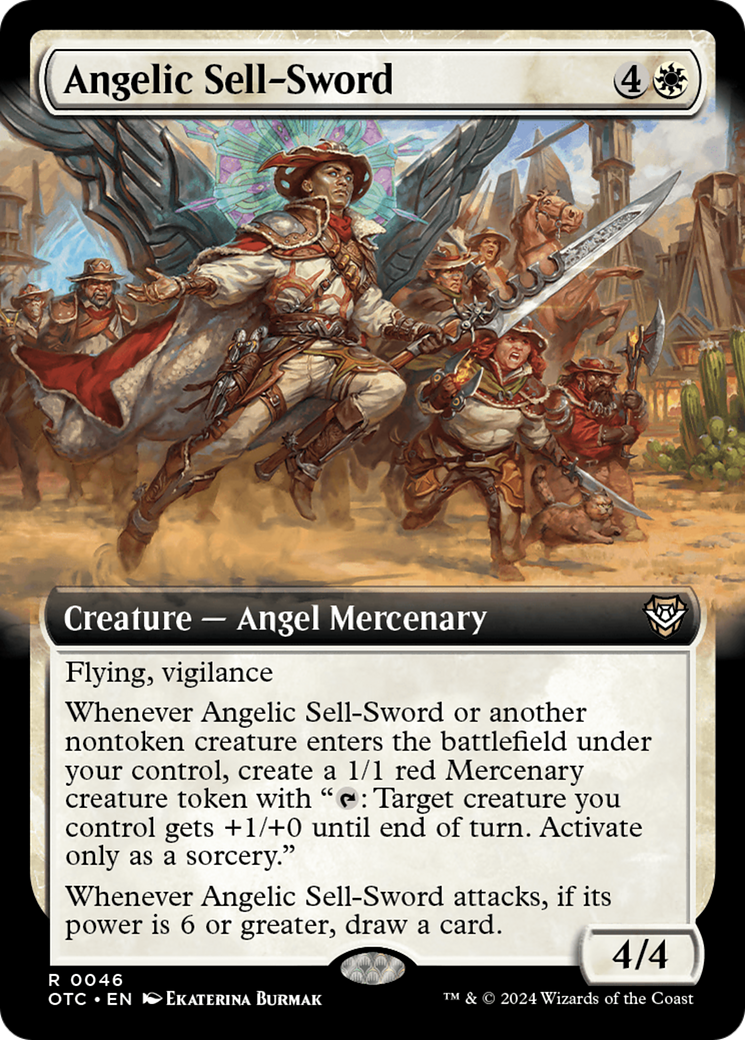 Angelic Sell-Sword (Extended Art) [Outlaws of Thunder Junction Commander] | Black Swamp Games