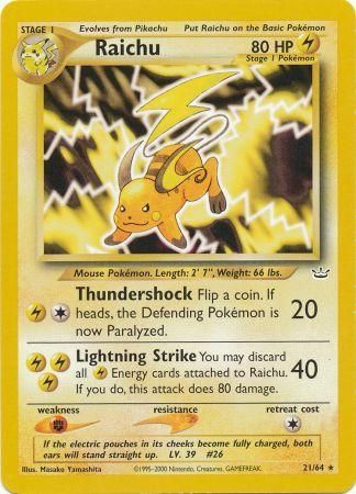 Raichu (21/64) [Neo Revelation Unlimited] | Black Swamp Games
