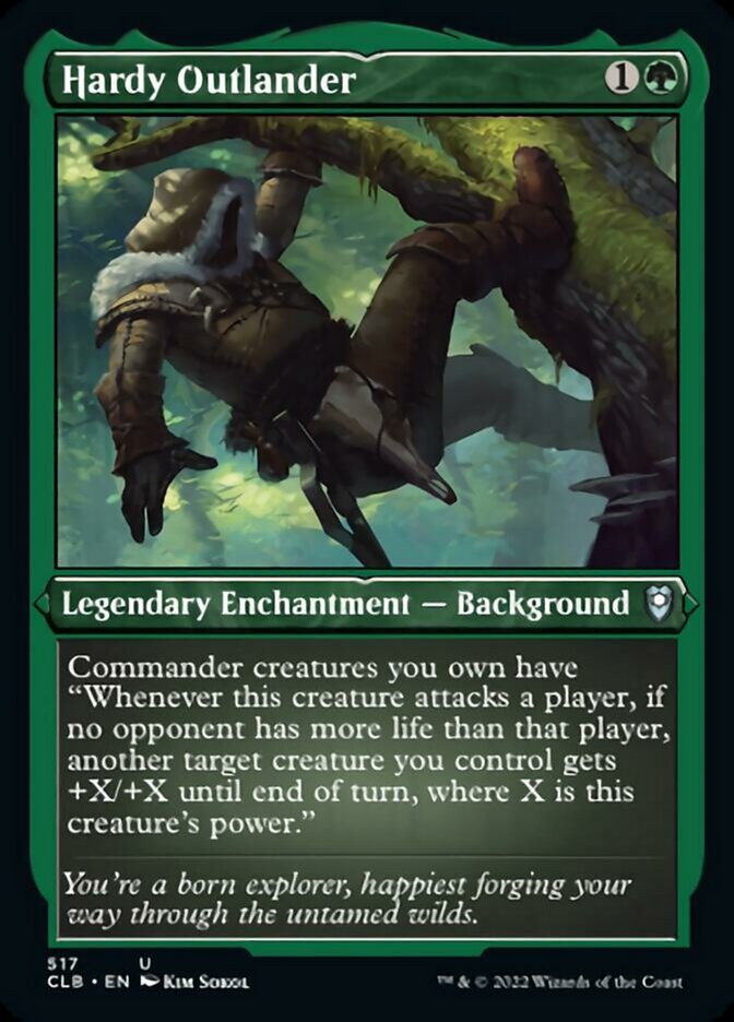 Hardy Outlander (Foil Etched) [Commander Legends: Battle for Baldur's Gate] | Black Swamp Games
