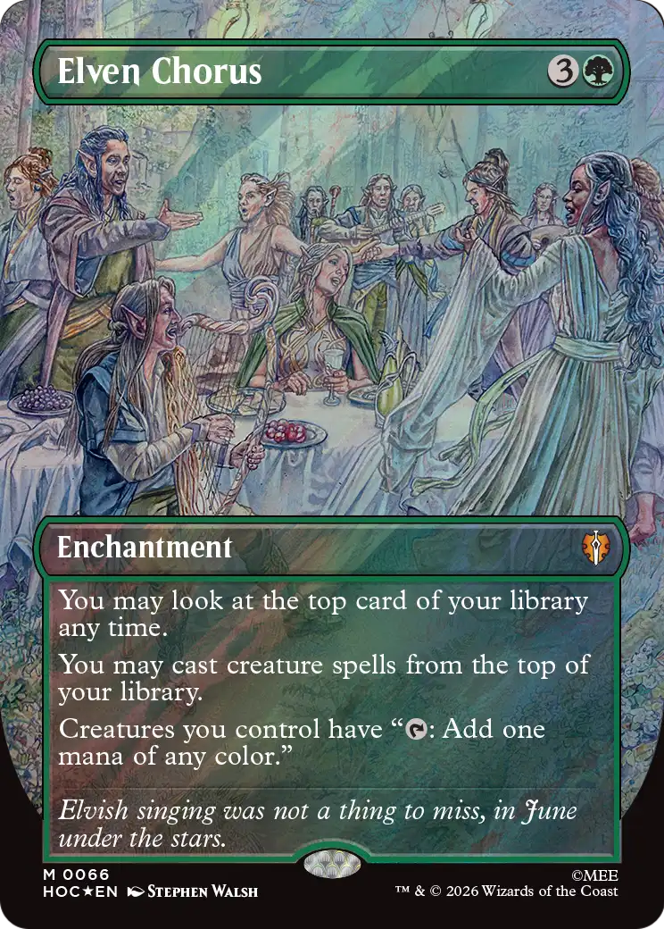 Elven Chorus (Borderless) (Surge Foil) [The Hobbit: Eternal-Legal] | Black Swamp Games