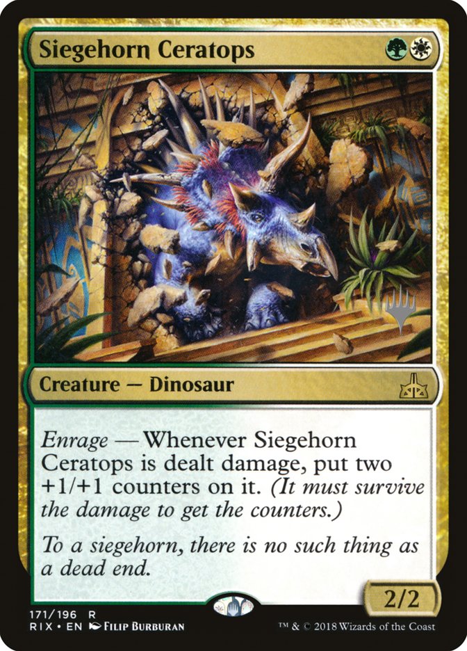 Siegehorn Ceratops (Promo Pack) [Rivals of Ixalan Promos] | Black Swamp Games