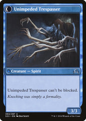 Uninvited Geist // Unimpeded Trespasser [Shadows over Innistrad] | Black Swamp Games