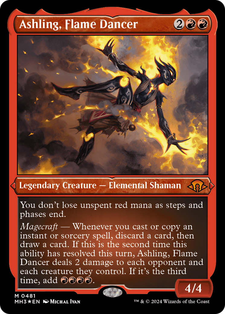 Ashling, Flame Dancer (Foil Etched) [Modern Horizons 3] | Black Swamp Games