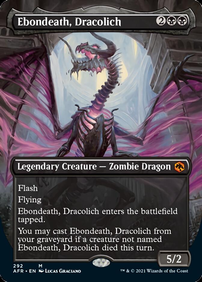 Ebondeath, Dracolich (Borderless Alternate Art) [Dungeons & Dragons: Adventures in the Forgotten Realms] | Black Swamp Games