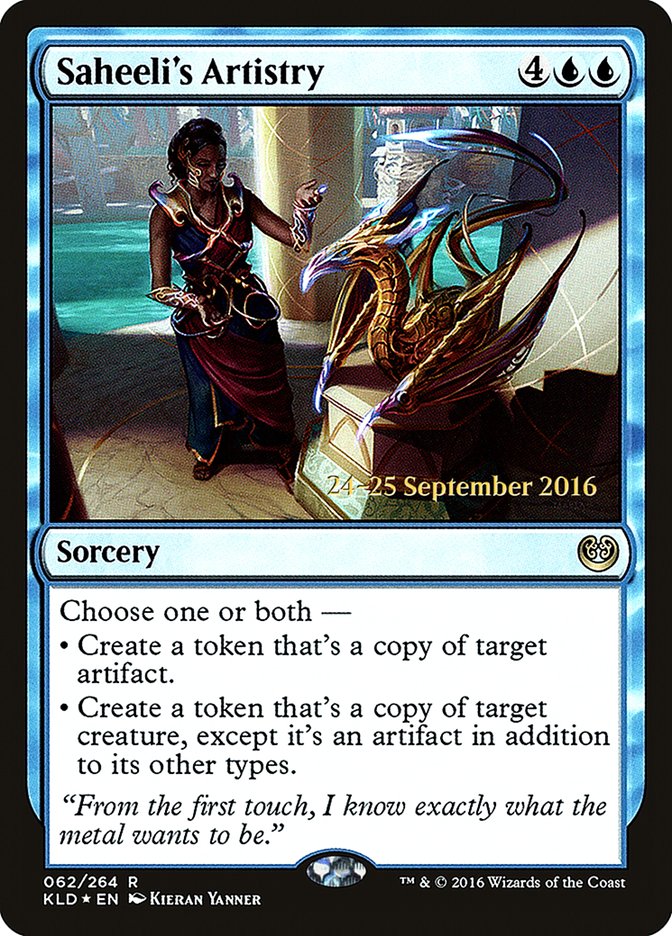 Saheeli's Artistry [Kaladesh Prerelease Promos] | Black Swamp Games