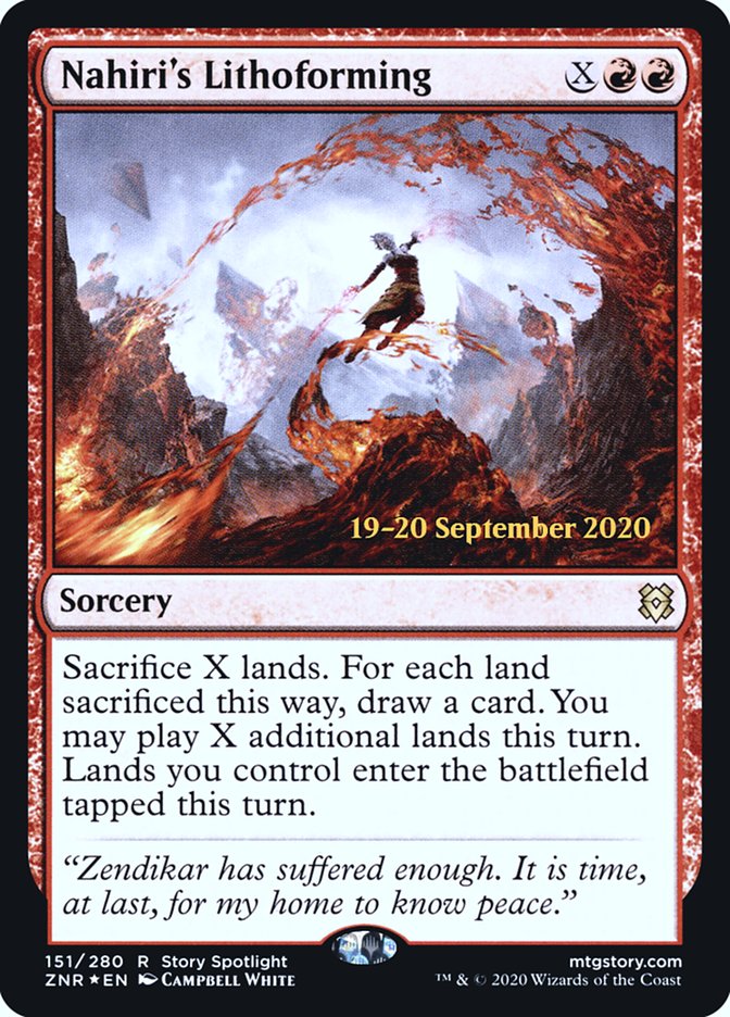 Nahiri's Lithoforming [Zendikar Rising Prerelease Promos] | Black Swamp Games