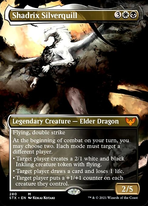 Shadrix Silverquill (Borderless Alternate Art) [Strixhaven: School of Mages] | Black Swamp Games