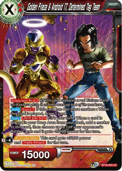 Golden Frieza & Android 17, Determined Tag Team (BT16-003) [Realm of the Gods] | Black Swamp Games