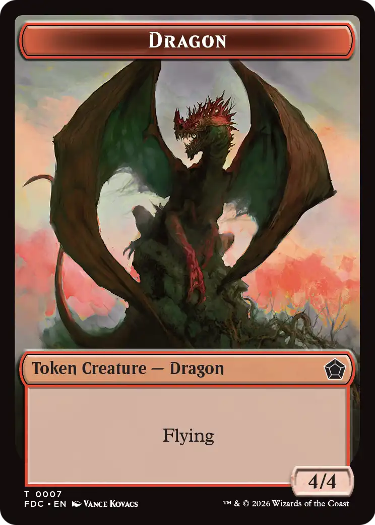 Dragon (0007) // Treasure Double-Sided Token [Foundations Commander Tokens] | Black Swamp Games