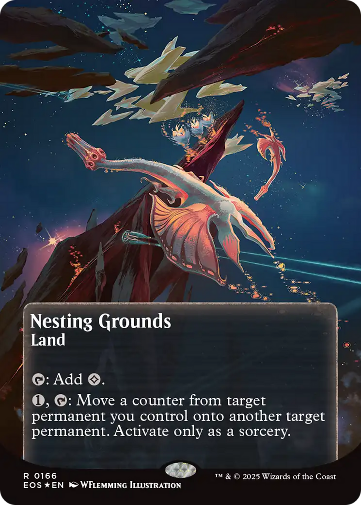 Nesting Grounds (0166) (Borderless) (Galaxy Foil) [Edge of Eternities: Stellar Sights] | Black Swamp Games